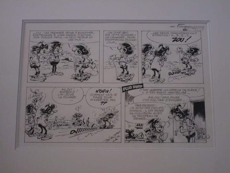 Gaston patins à piles Planche et Couverture by André Franquin - Comic Strip