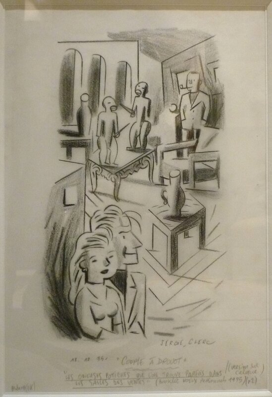 Serge CLERC - Couple à Drouot - Planche originale