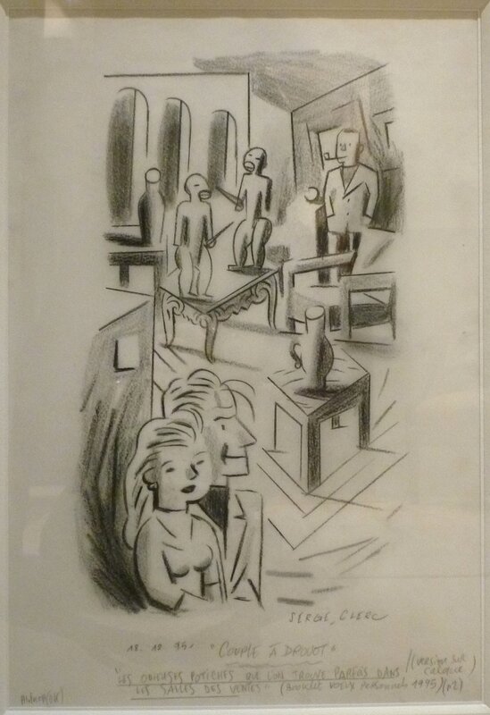 Serge CLERC - Couple à Drouot - Planche originale