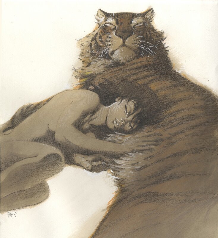 Manon et le tigre by Frank Pé - Original Illustration
