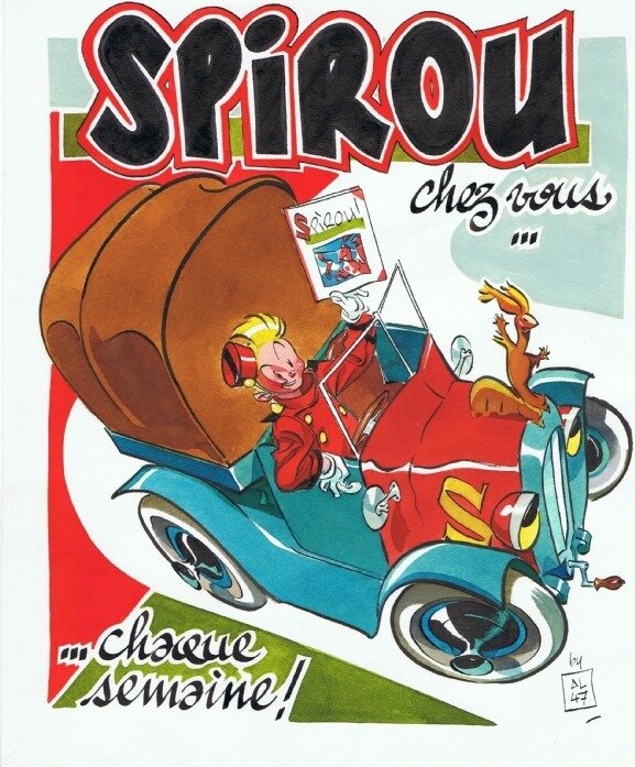 Al Severin, Spirou et Spip, 2008. - Illustration originale