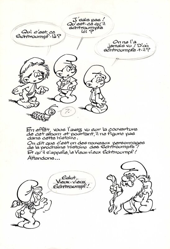 Peyo, De smurfen - Les schtroumpfs - Planche originale