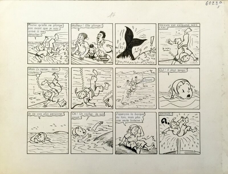 Jean-Louis Pesch, Sylvain et Sylvette - Un beau matin la baleine - page 17 - Planche originale