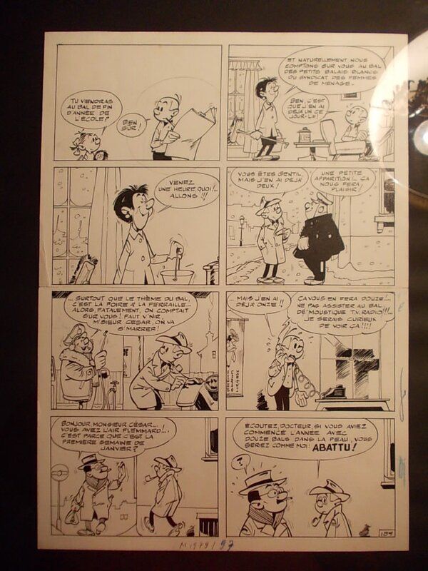 Maurice Tillieux, César et Ernestine, planche 189, 1973. - Comic Strip
