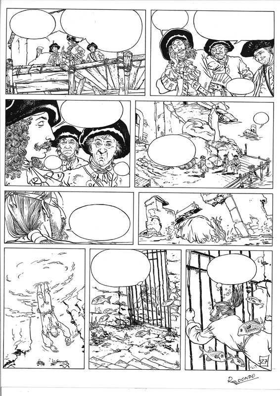 Daniel Redondo, La JEUNESSE DE BARBE ROUGE. LES MUTINÉS DU PORT ROYAL - Planche originale