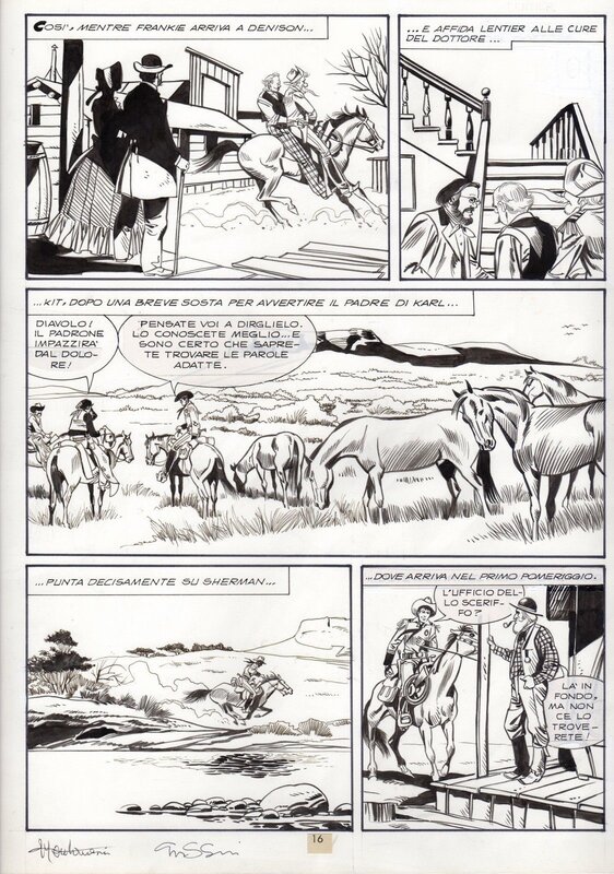 Giuseppe Montanari, Ernesto Grassani, L'ombra inafferabile - Il Piccolo Ranger 233 (Bonelli) - Planche originale