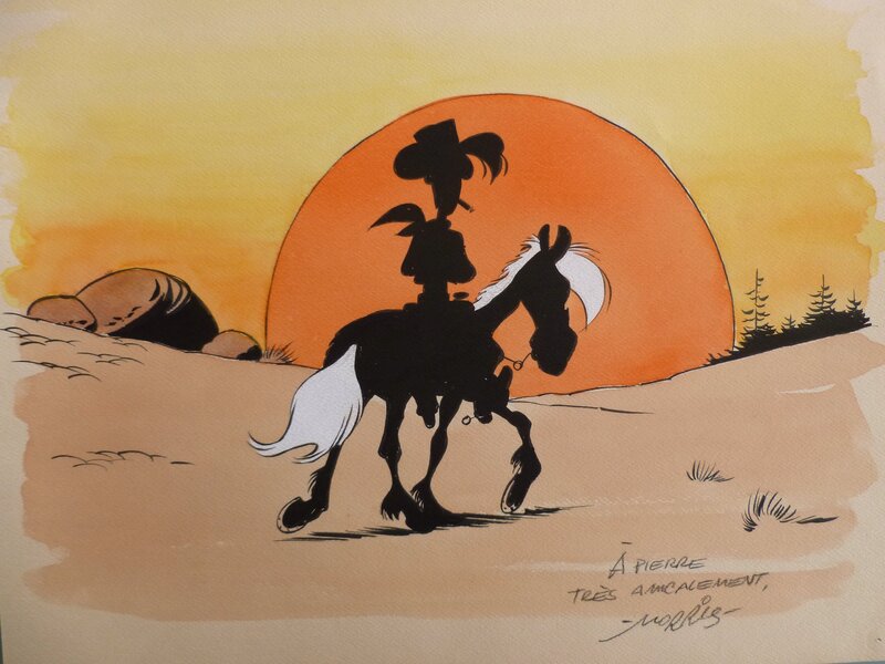 Lucky luke par Morris - Illustration originale