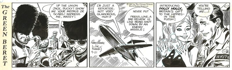 Joe Kubert, Tales of the Green Berets strip . 21 / 9 / 1967 . - Planche originale