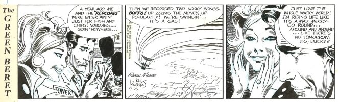 Joe Kubert, Tales of the Green Berets strip . 22 / 9 / 1967 . - Planche originale
