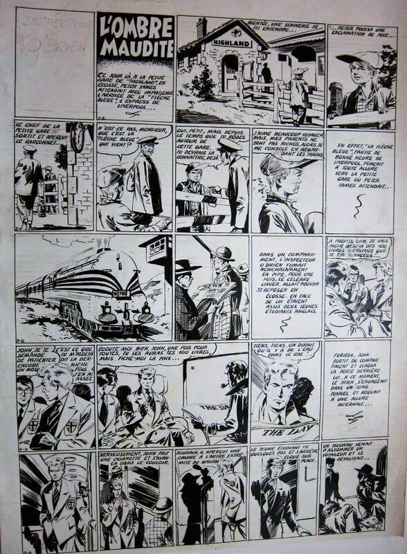 Jean Pape, L'ombre maudite - Inspecteur O'Brien - Planche originale