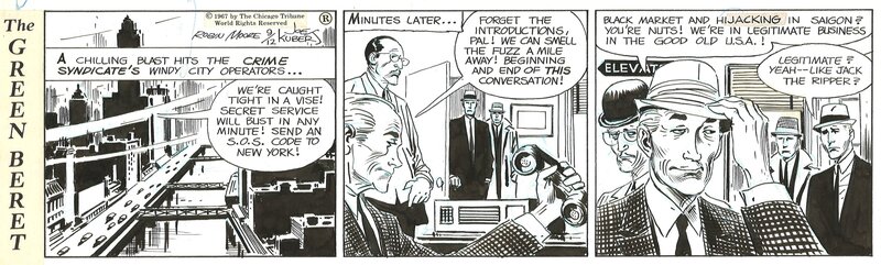 Joe Kubert, Tales of the Green Berets strip . 12 / 9 / 1967 . - Comic Strip