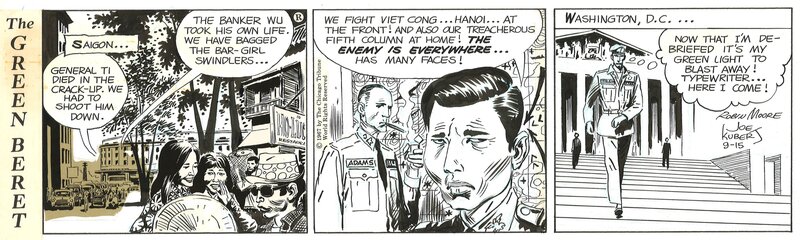 Joe Kubert, Tales of the Green Berets strip . 15 / 9 / 1967 . - Planche originale