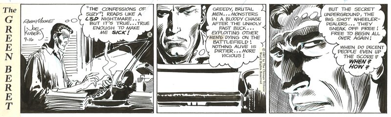 Joe Kubert, Tales of the Green Berets strip . 16 / 9 / 1967 . - Comic Strip