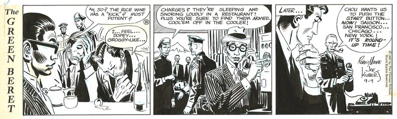 Joe Kubert, Tales of the Green Berets strip . 9 / 9 / 1967 . - Planche originale