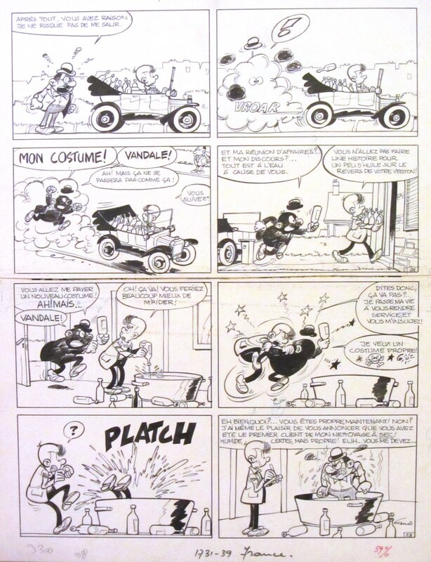 Francis - Marc Lebut et son voisin - Ford T - planche - Comic Strip