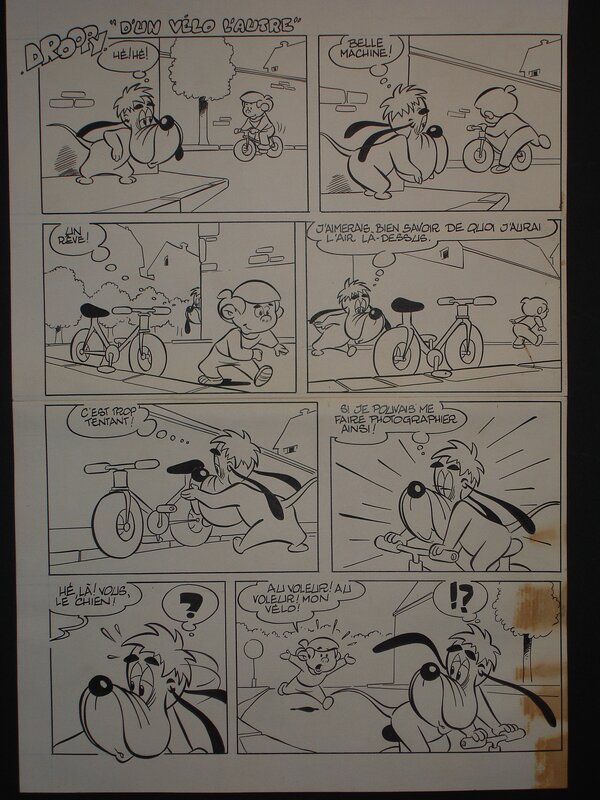 Gen-Clo - Droopy - D'un vélo l'autre- planche 1 - Comic Strip