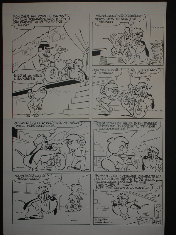 Gen-Clo - Droopy - D'un vélo l'autre- planche 8 - Planche originale