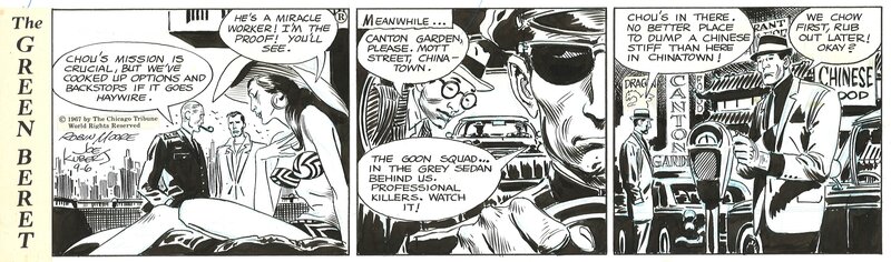 Joe Kubert, Tales of the Green Berets strip . 6 / 9 / 1967 . - Planche originale