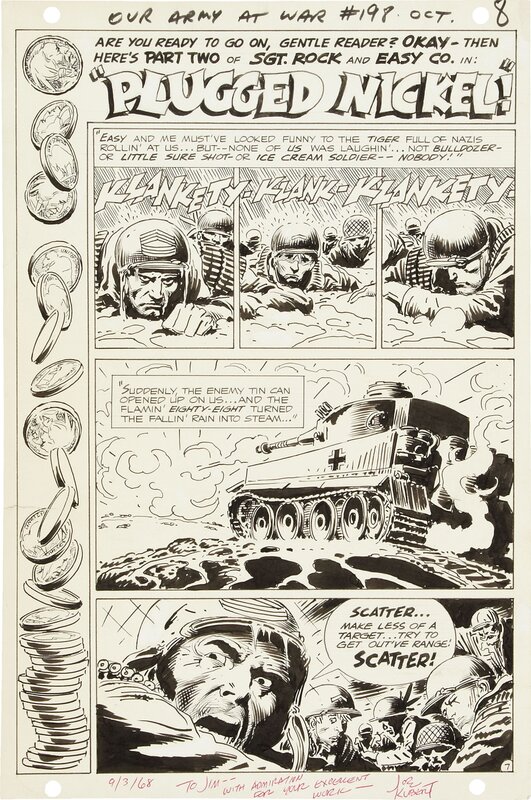 Joe Kubert, Our Army at War 198. Sgt Rock - Planche originale