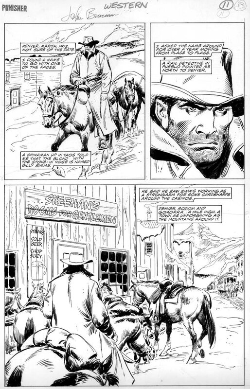 John Buscema, A Man named Frank (Punisher Western) - Original art