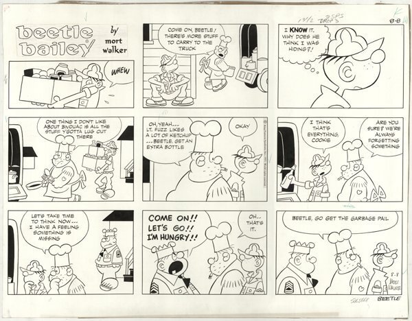 Mort Walker, Bettle Bailey. Sunday 1971 - Comic Strip