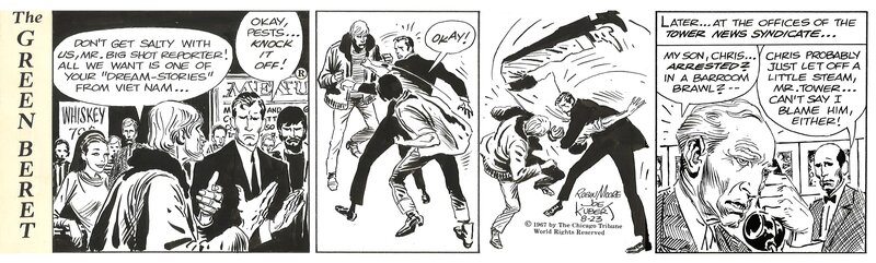 Joe Kubert, Tales of the Green Berets strip . 23 / 8  / 1967 . - Comic Strip