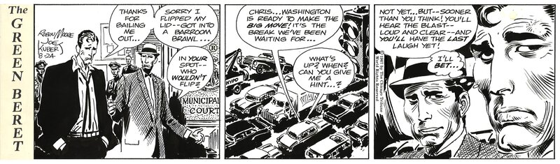 Joe Kubert, Tales of the Green Berets strip . 24 / 8  / 1967 . - Planche originale
