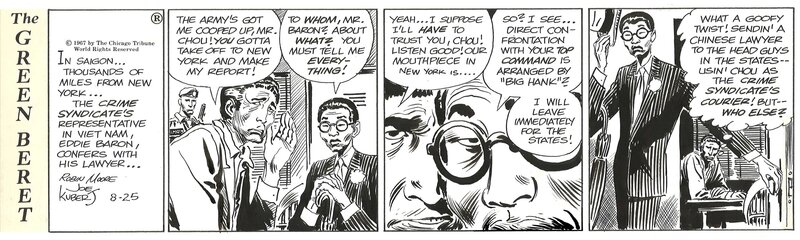 Joe Kubert, Tales of the Green Berets strip . 25 / 8  / 1967 . - Planche originale