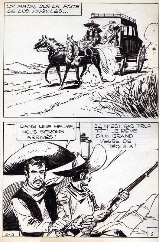 Jean Pape, Zorro n°14, planche 2, SFPI - Planche originale