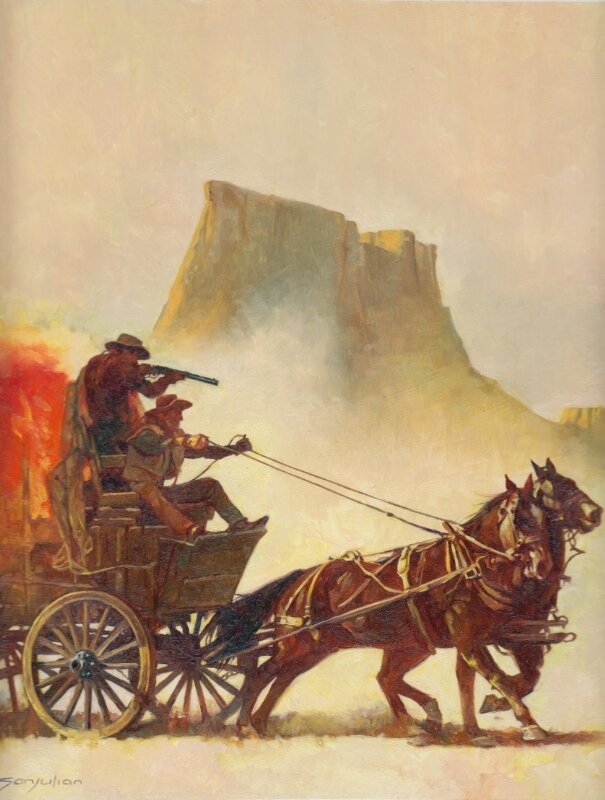 Stagecoach par Manuel Sanjulián - Illustration originale