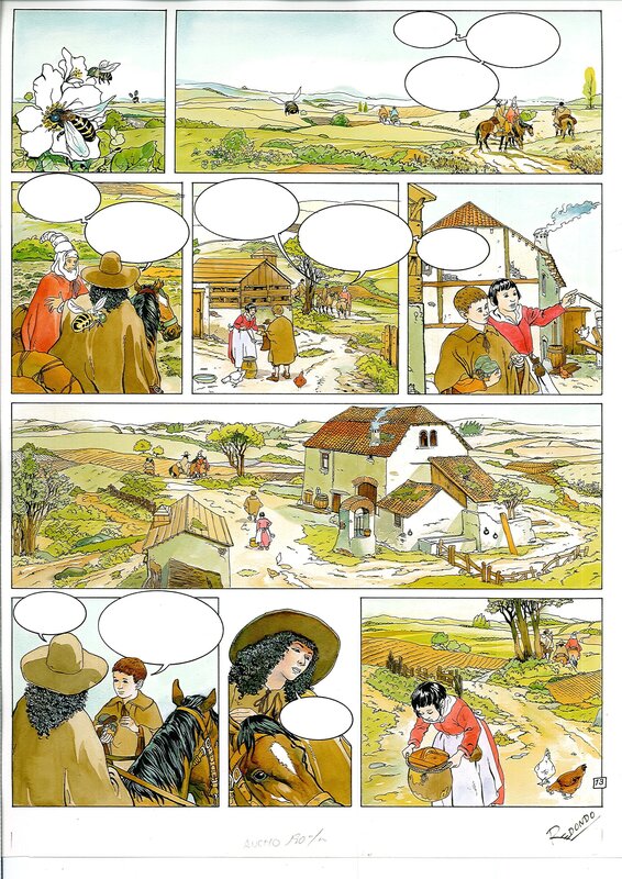 Daniel Redondo, La MARQUE DE LA SORCIÈRE-  TOME.4 L'ANGE DÉCHU. PAGE 13 1990 - Planche originale