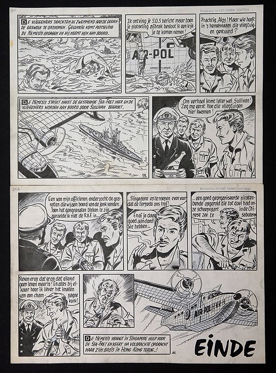 Biggles par Willy Vandersteen - Planche originale