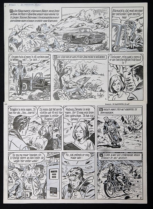 Biggles par Willy Vandersteen - Planche originale