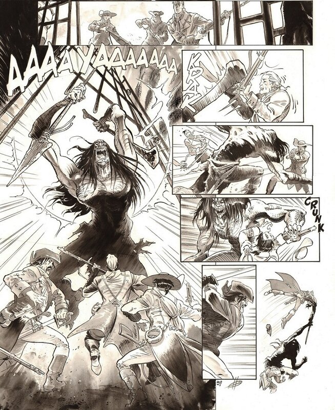 En vente - Eric Hérenguel, Xavier Dorison, Ulysse 1781 T1 - P59 - Planche originale