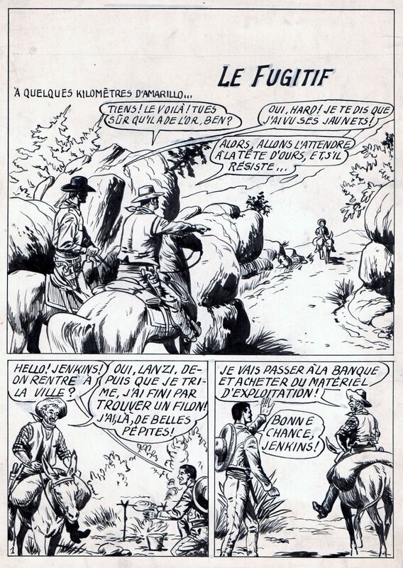P Grammont, Gary Matson, Le fugitif - Tartine n°4, 1958, SFPI - Planche originale