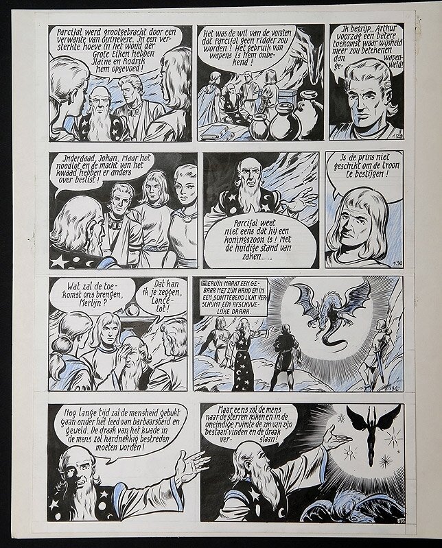 De rode ridder par Karel Biddeloo - Planche originale