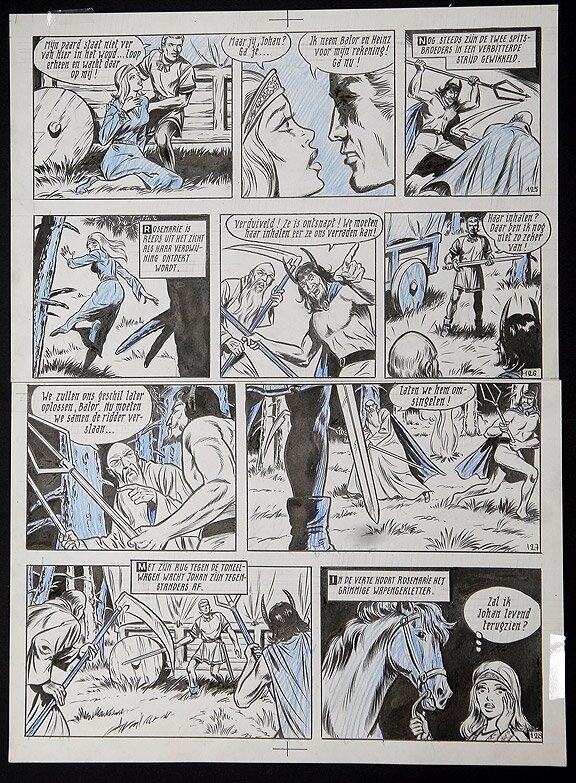 De rode Ridder par Karel Biddeloo - Planche originale