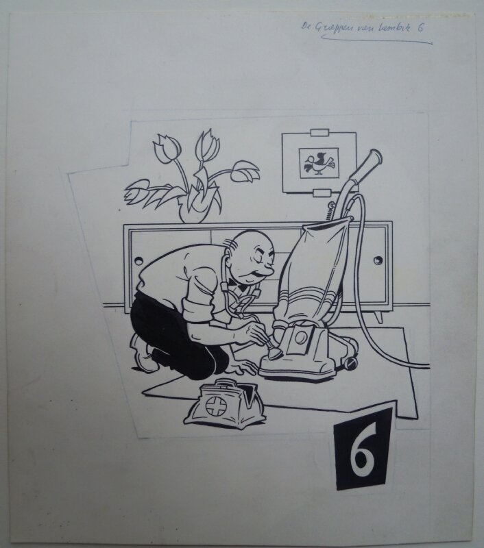 Willy Vandersteen, Eduard De Rop, Cover De grappen van Lambik nr 6 - Planche originale