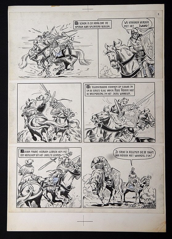 Willy Vandersteen, De gouden sporen - plaat 4 - Planche originale