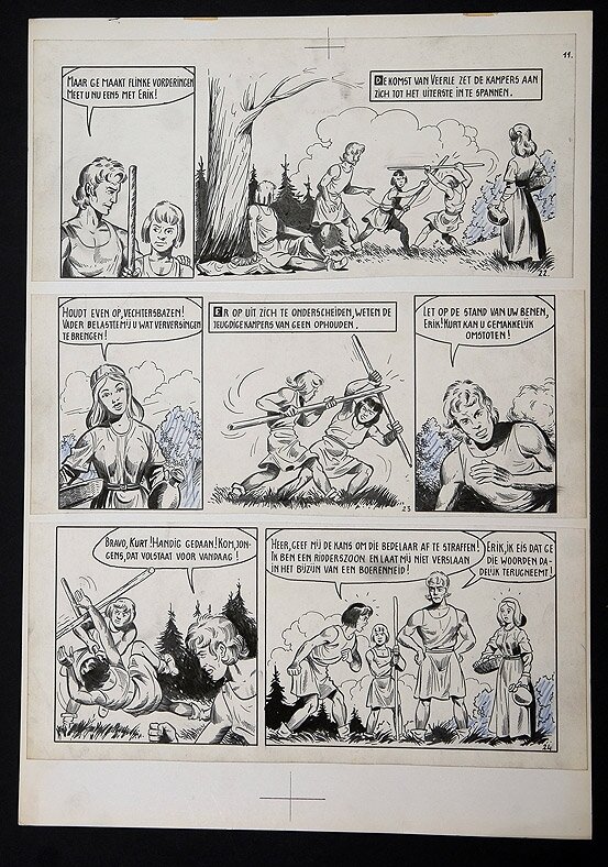 Willy Vandersteen, De gouden sporen - plaat 8 - Planche originale