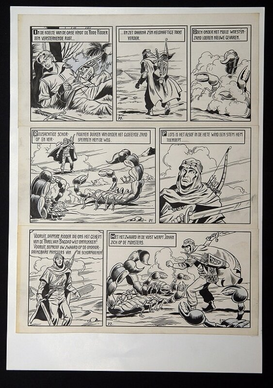 De rode ridder par Willy Vandersteen - Planche originale