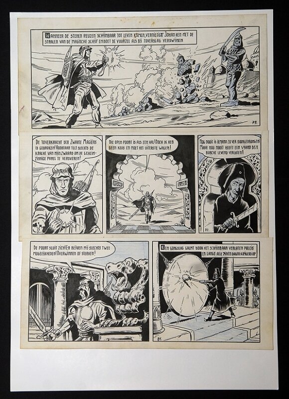De rode ridder par Willy Vandersteen - Planche originale