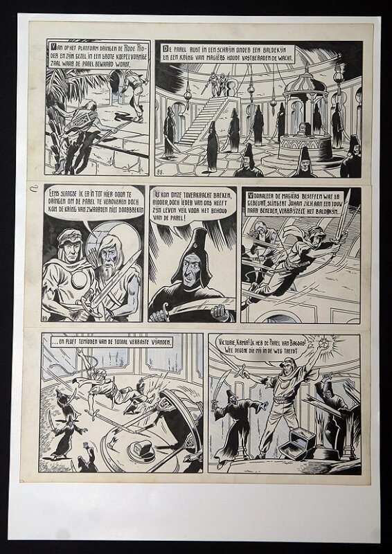 De rode ridder par Willy Vandersteen - Planche originale
