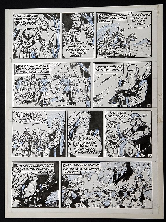De rode ridder par Willy Vandersteen - Planche originale