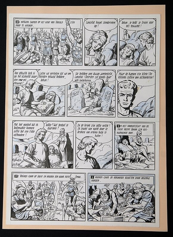 De rode ridder par Willy Vandersteen - Planche originale