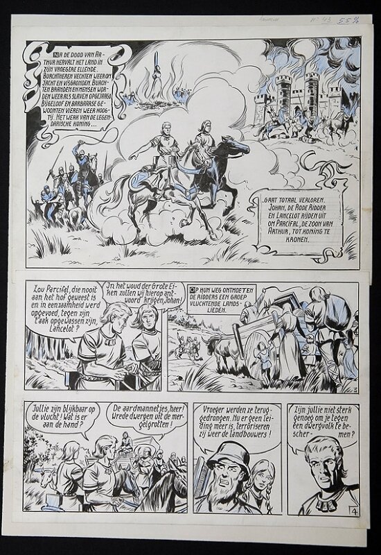 De rode ridder par Willy Vandersteen - Planche originale