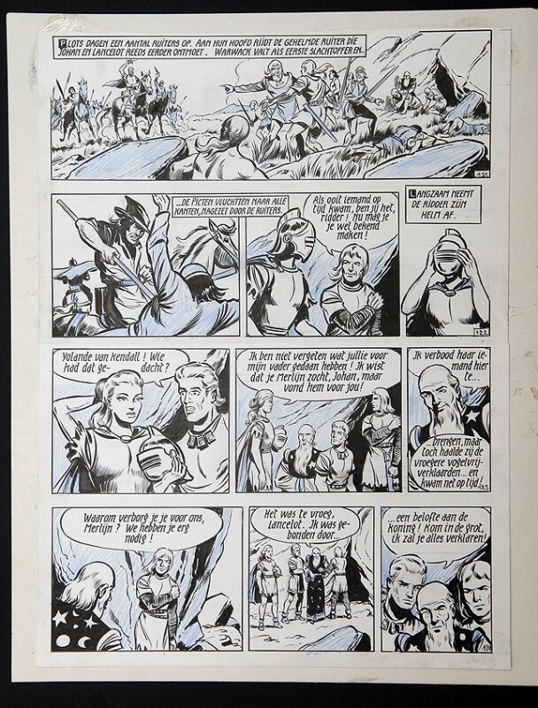De rode ridder par Willy Vandersteen - Planche originale