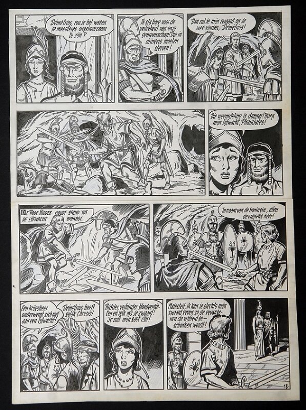 De rode ridder par Willy Vandersteen - Planche originale