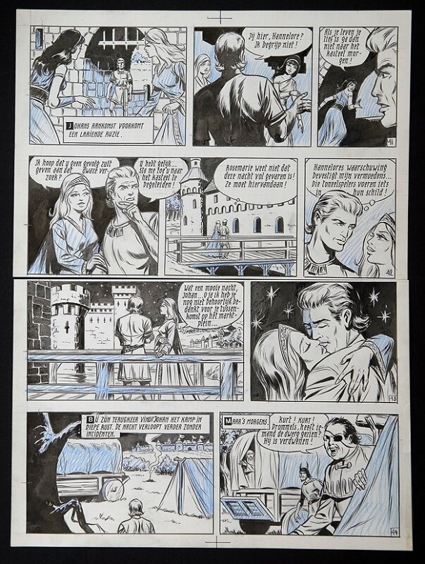De rode ridder par Willy Vandersteen - Planche originale