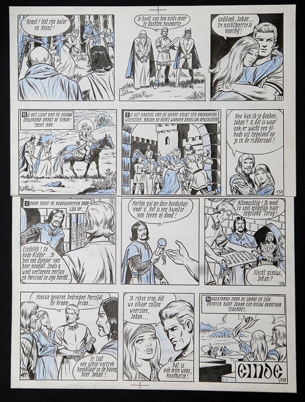 De rode ridder par Willy Vandersteen - Planche originale